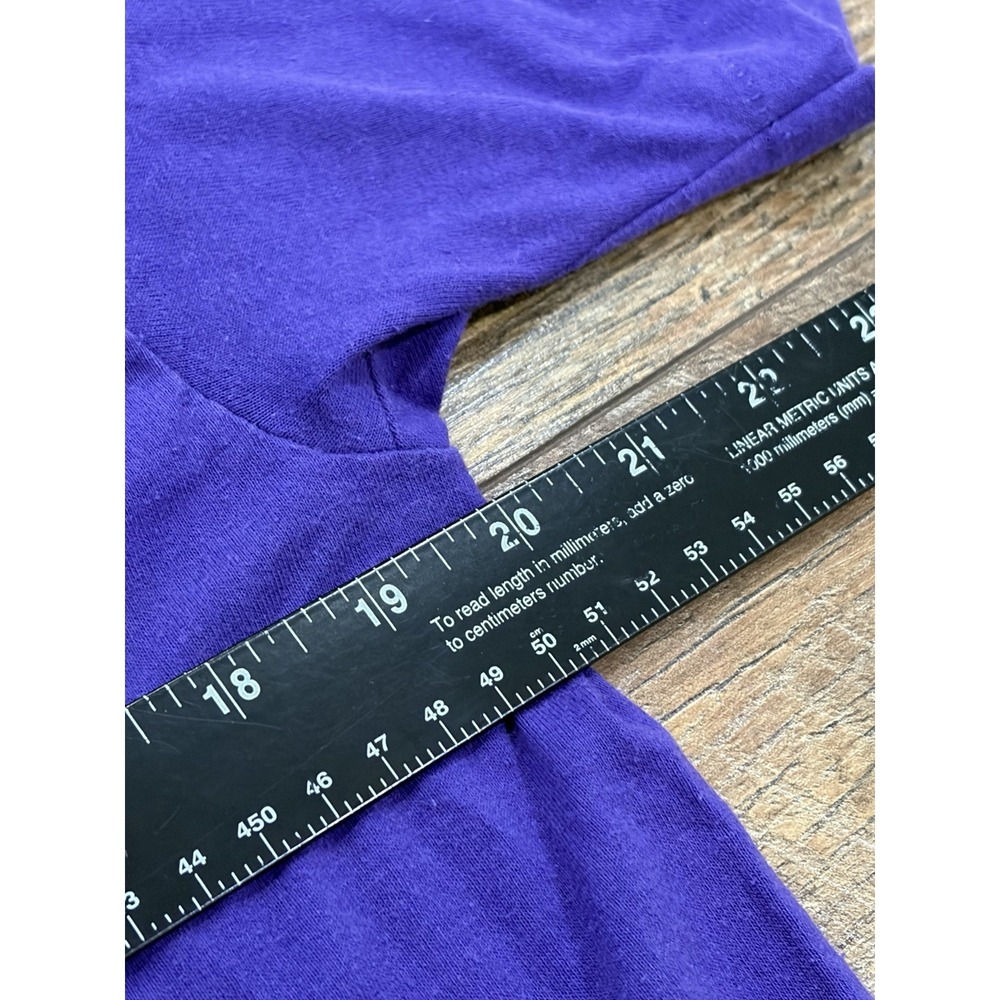 Vintage 80s Flowers Rhinestones Sequins Tee Purple Medium USA‎ Made Cottagecore - Picture 8 of 9